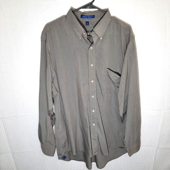 GH Bass 17.5/35 Gray Button Down Shirt Modal Rayon Blend Long Sleeve Soft Casual - Picture 1 of 5
